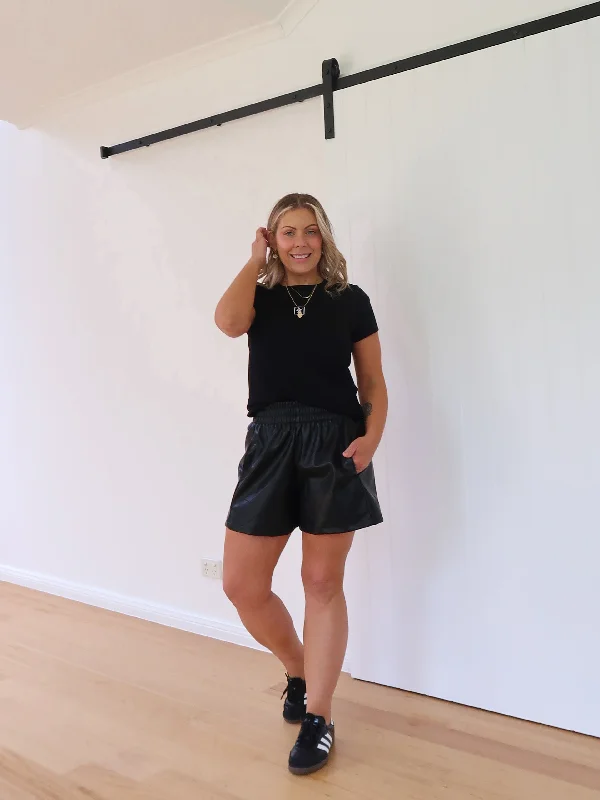 Huge Savings On Parisian Styles Pia Faux Leather Shorts