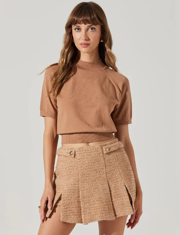 Effortless Sophistication Larine Cropped Sweater, Camel