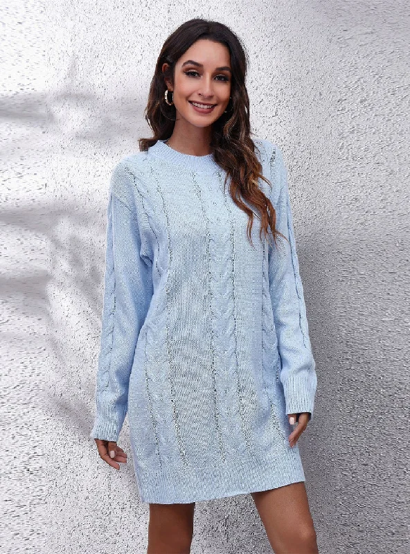 New Styles Just In TastyHottie - LOOSE LONG-SLEEVED KNITTED SWEATER DRESS