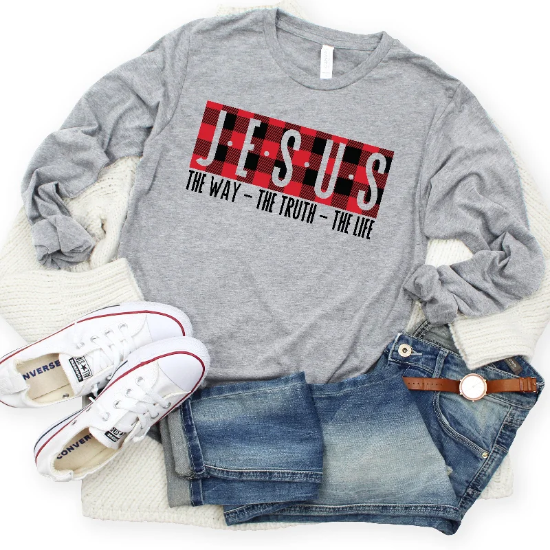 Now On Sale For Chic Urban Styles Jesus Plaid Long Sleeve