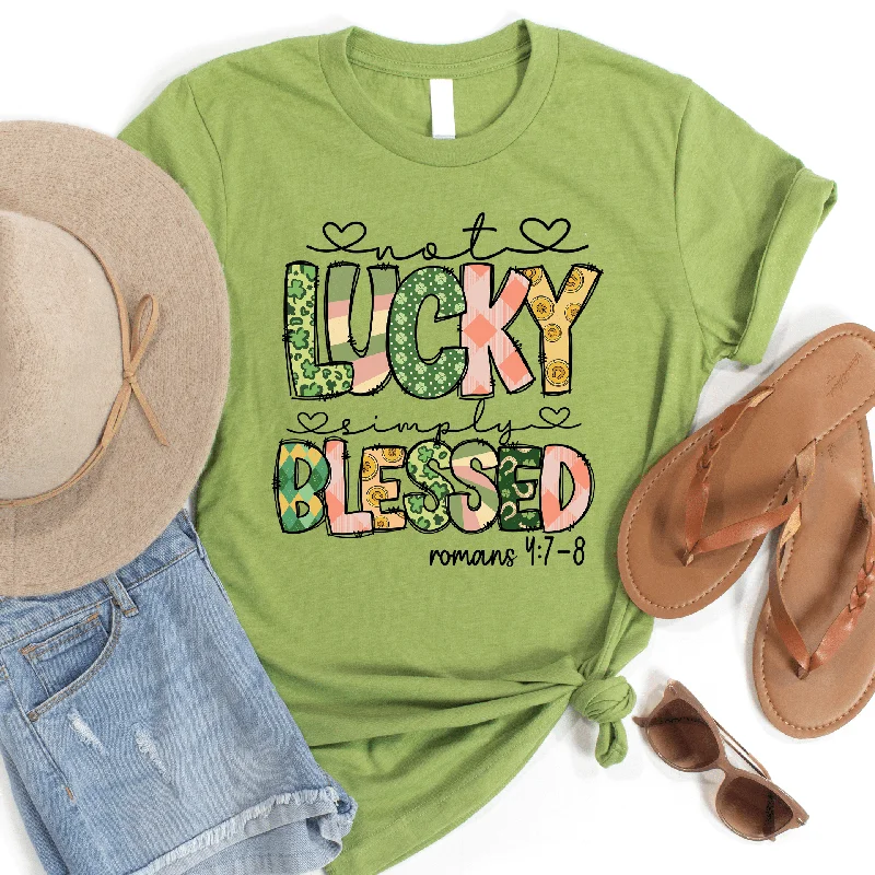 Romantic Date - Night Ensemble Not Lucky Simply Blessed Tee