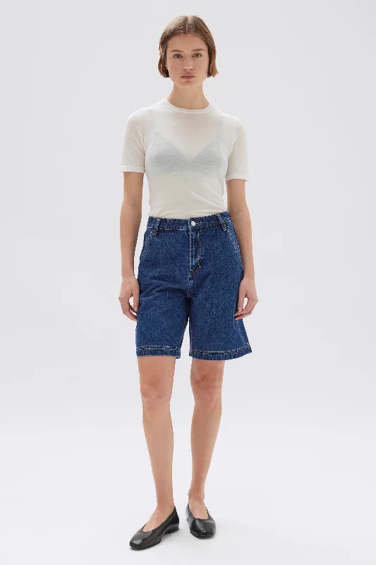 Pastel Styles Longline Denim Short