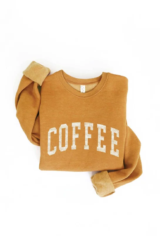 Style Versatile Women's Collection Women's Coffee Graphic Sweatshirt In Heather Mustard