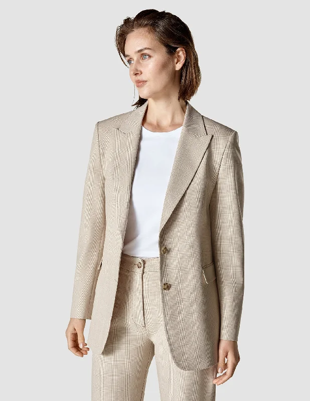 Contemporary Chic Essential Blazer Toffee Check