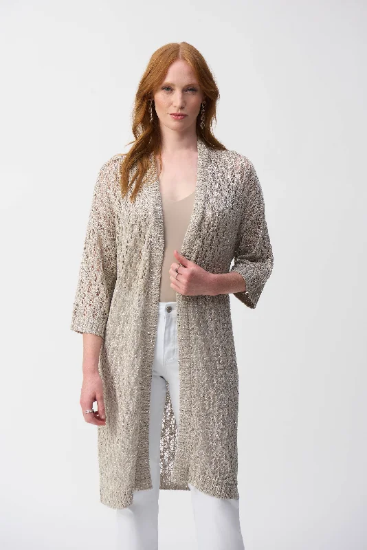 Wardrobe Refresh Joseph Ribkoff - Pointelle Sweater Sequined Cover-Up