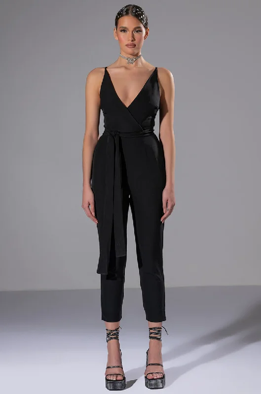 Find Your Unique Flair PERFECT FIT SLEEVELESS BELTED JUMPSUIT