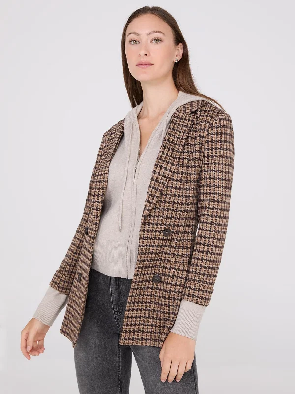 Fashionista Favorites Houndstooth Jacquard Button-Front Blazer