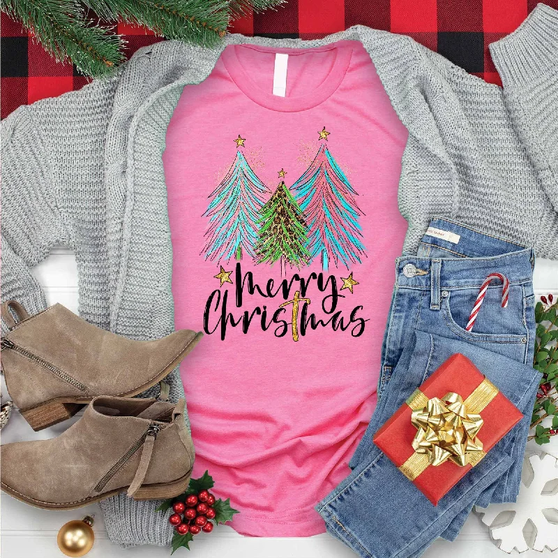 Discover Now Merry Christmas Trees Tee