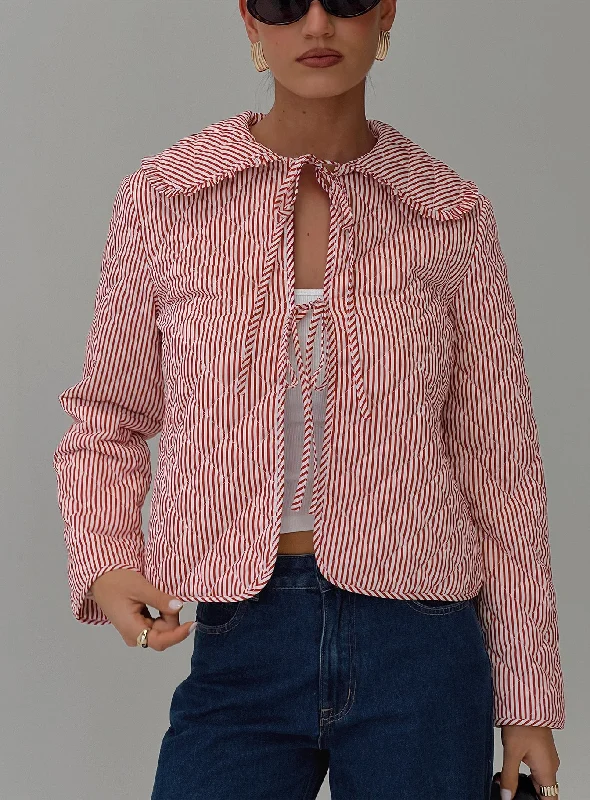 Beat The Heat In Tropical Styles Jaskier Jacket Red / White Stripe