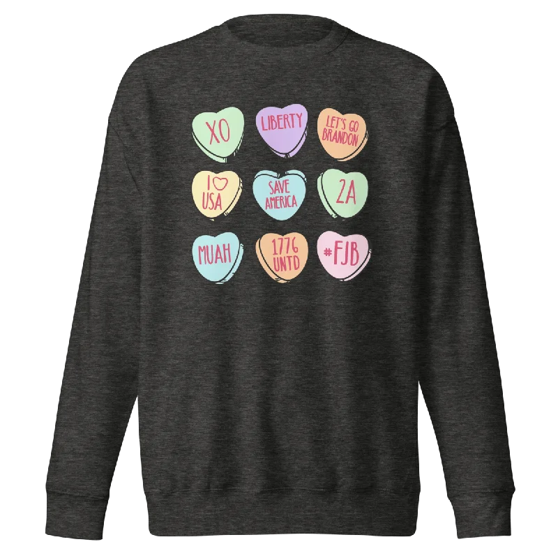 Odd Size Clearance Sale Candy Hearts Sweatshirt