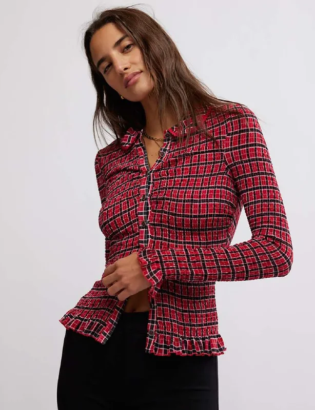 Women's Comfy Attire For Lounging Fashion-Forward Outfits Caught A Feeling Cardi, Red/Combo Women's Comfy Attire For Lounging Fashion-Forward Outfits Caught A Feeling Cardi, Red/Combo