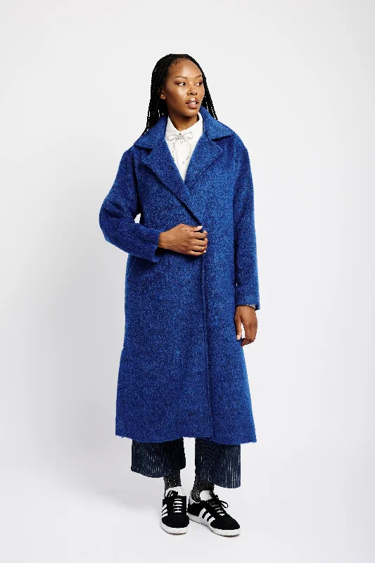 Stylish Statements Mohair Melton Coat in Blue