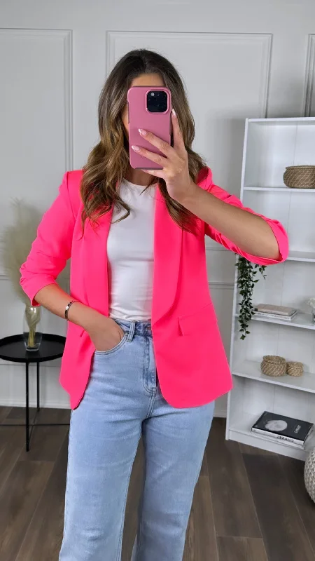 Massive Selection Sale McKinley Bright Pink Ruched Sleeve Blazer