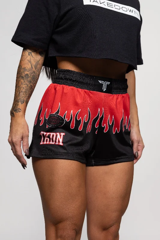 Imeless Style Fire FC Women's Fight Shorts (3" Inseam) - Fire