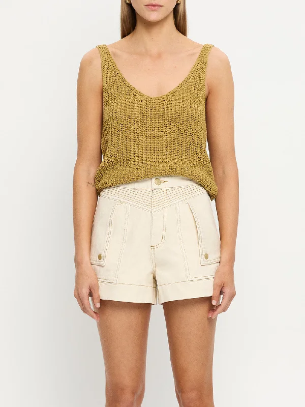 Ends Soon Celene Denim Short - Cream