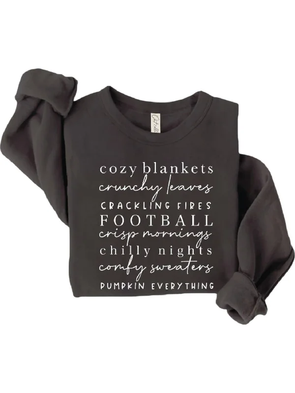 Dive Into Trendy Styles Women's Cozy Blankets Graphic Sweatshirt In Black