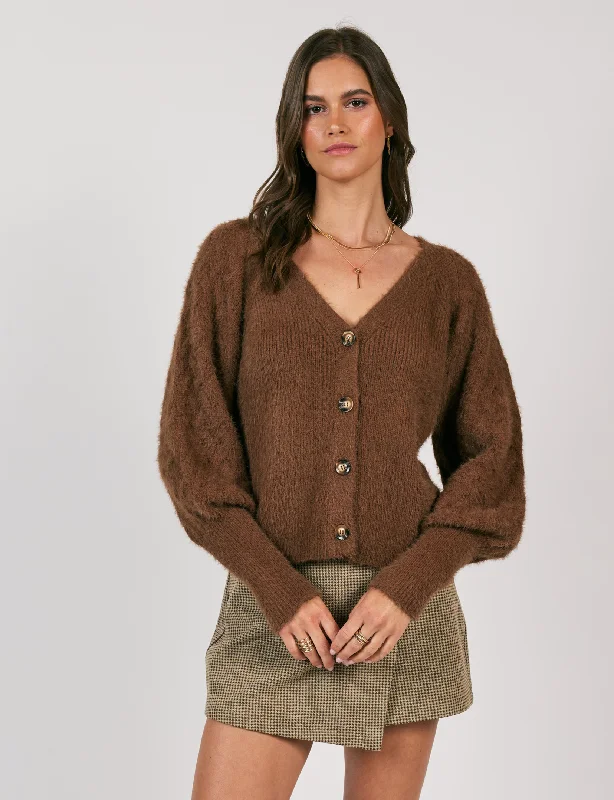 Stylish Women's Attire Enjoy Discount Sweeping Wind Cardigan, Oak
