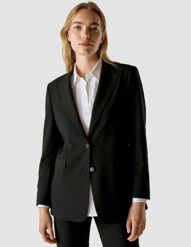 Polished Finish Essential Blazer Black