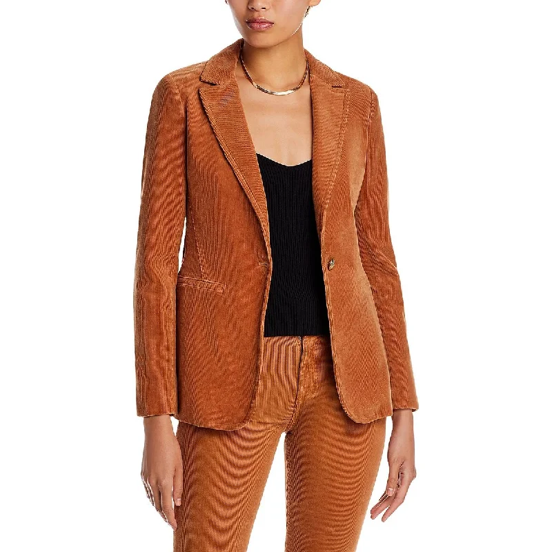 Elegant Attire Macey Womens Corduroy Business One-Button Blazer