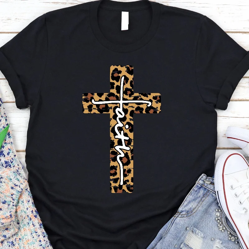 Limited Time Offer Leopard Faith Cross Tee