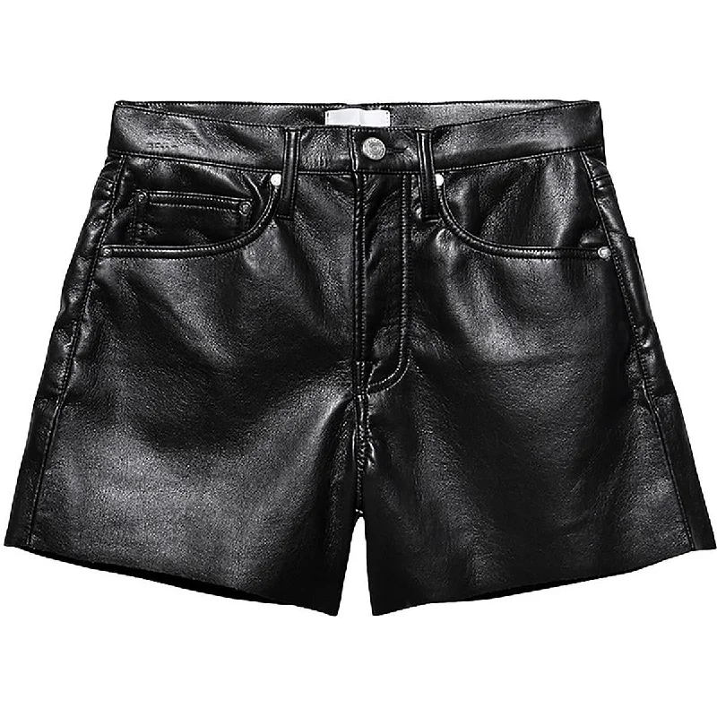 Pastel Styles Womens Leather Casual High-Waist Shorts