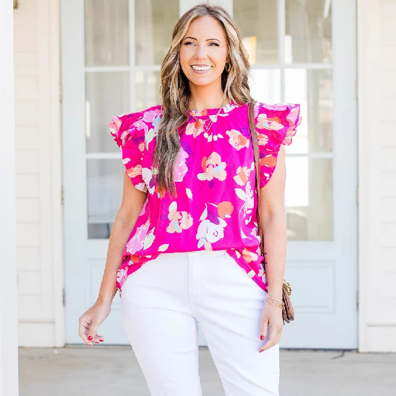 Best Sellers With My Whole Heart Top, Fuchsia