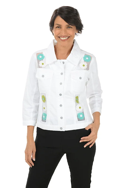 Huge Savings On Parisian Styles Petite Rachel Embroidered Mesh Accented Jacket