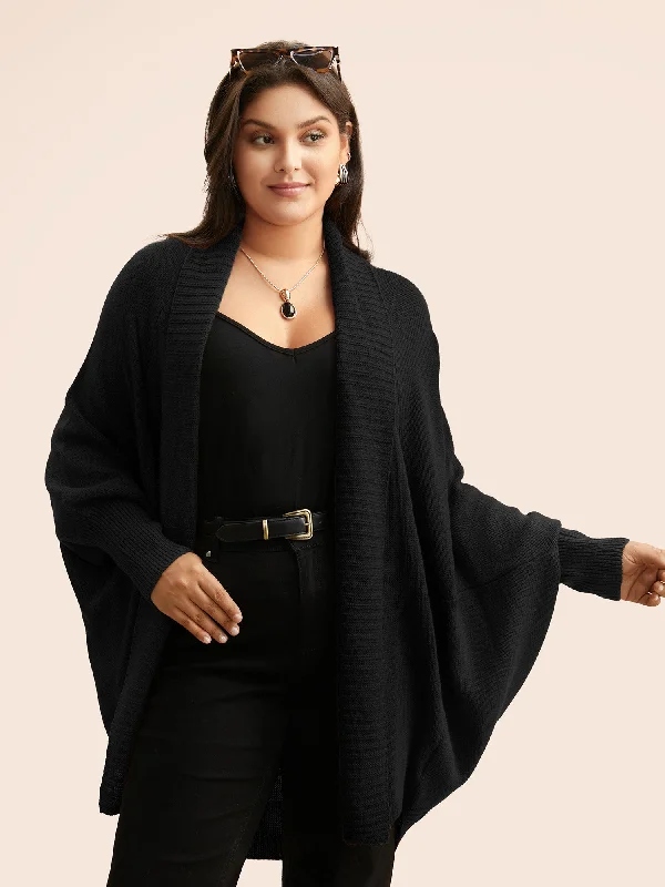 Subtle Sophistication Texture Kimono Collar Dolman Sleeve Cardigan