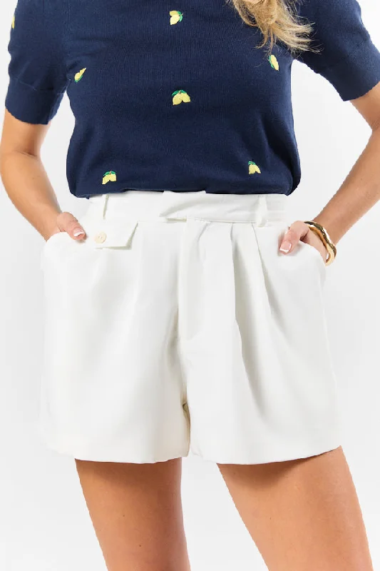 Attire Sale Fresh Path Ivory Tailored Shorts