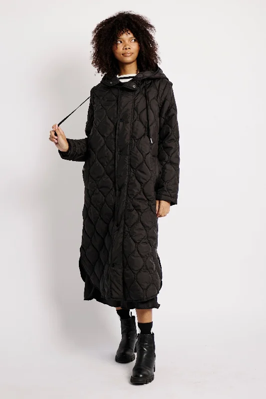 Women's Fashion Hotspots Quilted Puffer in Black