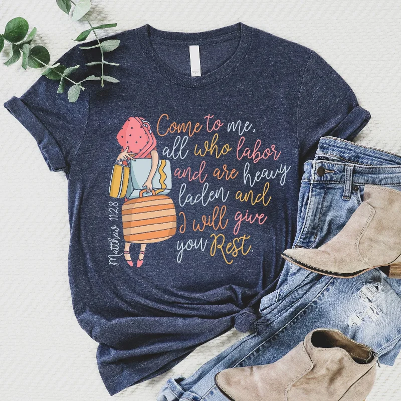 Classic Timeless Elegant Style I Will Give You Rest Tee