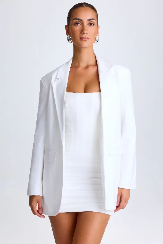 New Season Fashion Preview Sale Oversized Single-Breasted Blazer in White