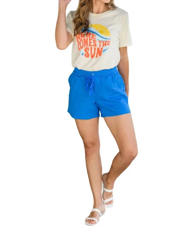 Ethnic Cultural Event Wear Start The Day Shorts In Blue