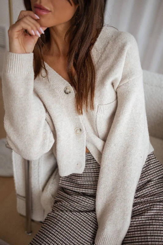 Feminine Flow Beige Gaston Cardigan