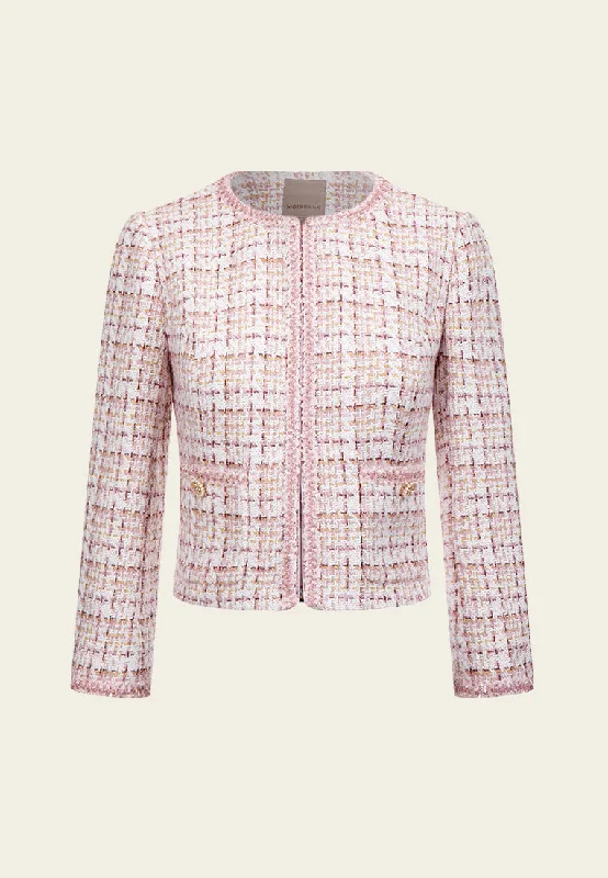 Browse Our Top Products Lurex-trim Patch-pocket Tweed Jacket