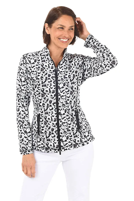 Budget Friendly Snow Leopard UPF50+ Zip Front Jacket