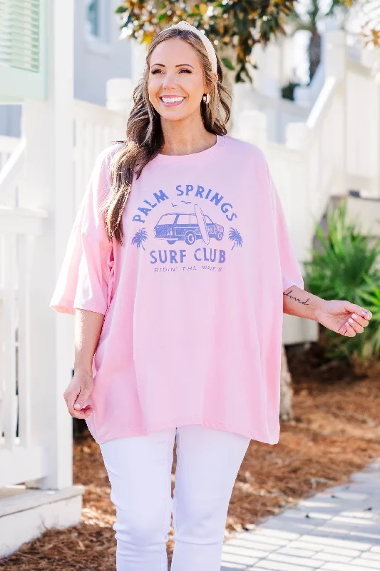 Exquisite Women's Wear Sale Palm Springs Surf Club Boyfriend Tee, Dusty Pink