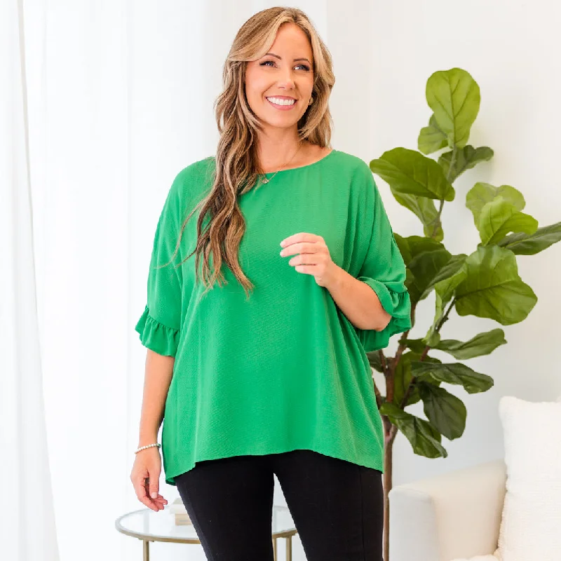 Wardrobe Essentials Follow The Love Top, Green