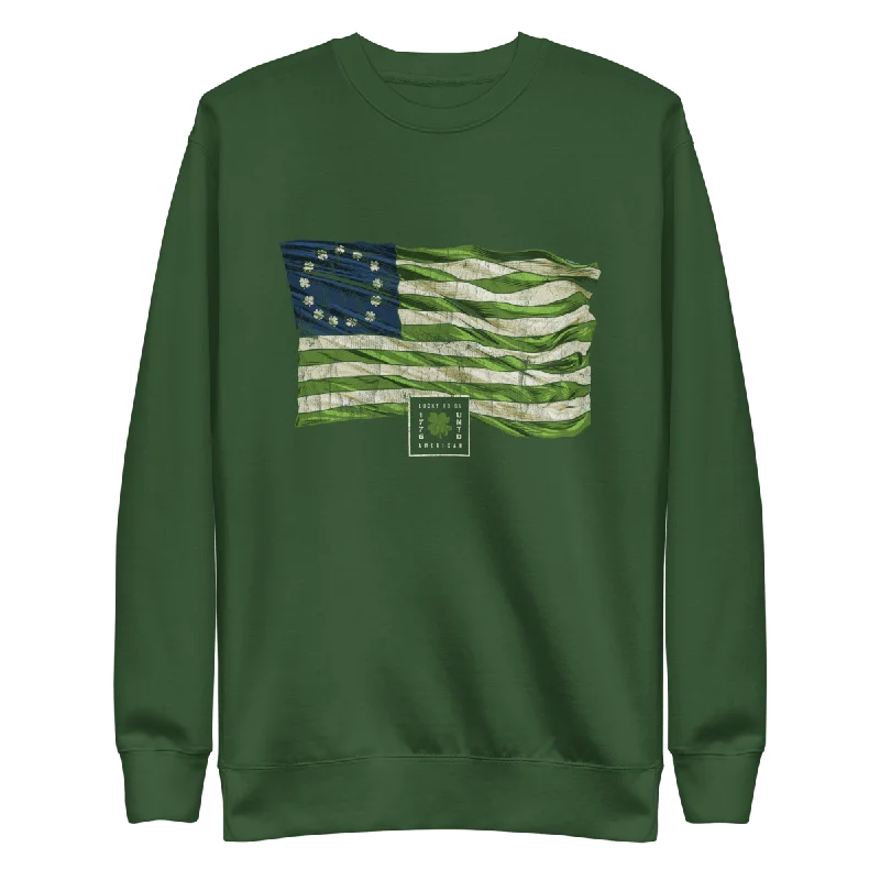 Seasonal Clearance St. Paddy's Betsy Ross Flag Crew Neck Sweatshirt - Women's