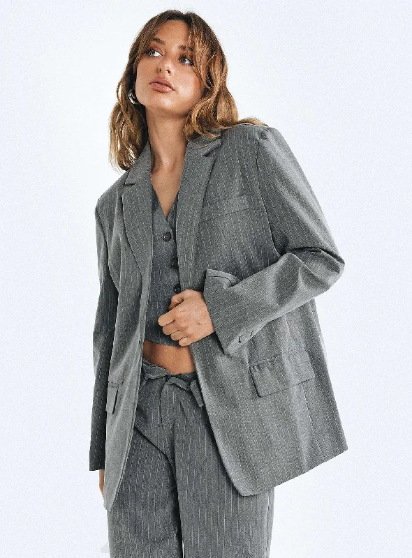 Huge Savings On Parisian Styles Purley Pinstripe Blazer Grey