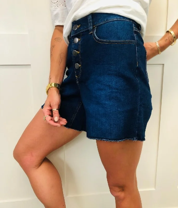 Popular Collection Denim Button Front Shorts