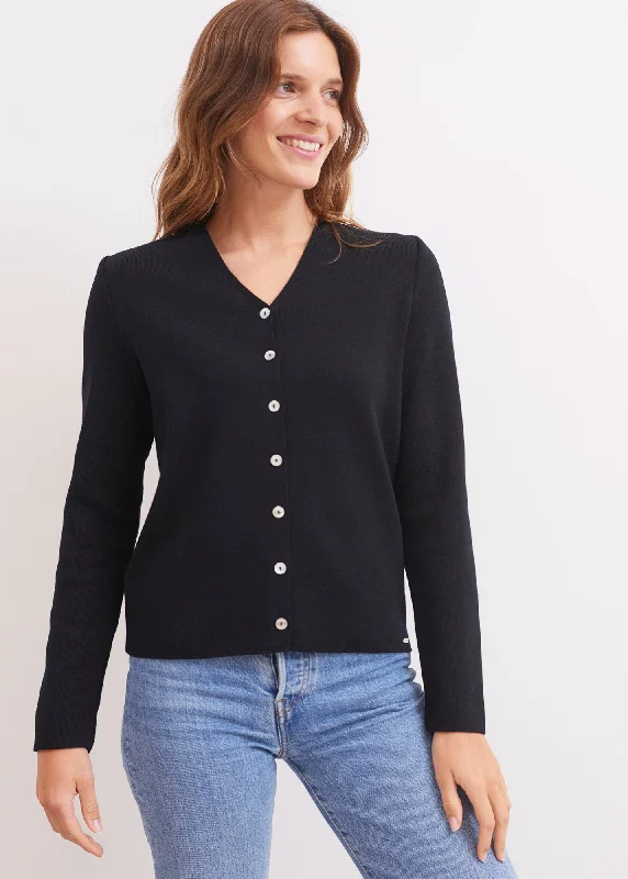 Trendy New Clothes BREVANDS IV - V-Neck Cardigan BLACK