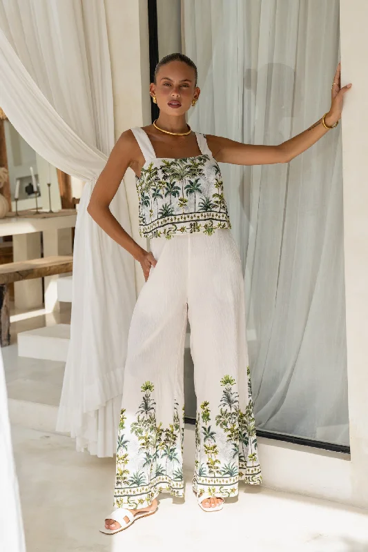 Lighten Up With Nordic Styles Sabina Green Tropical Jumpsuit